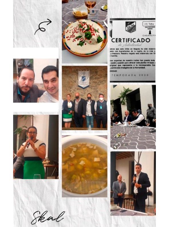 Skål International Puebla 559 September meeting. Traditional meal, Chile en Nogada at Casa Reyna boutique hotel. Skål International Puebla 559 September meeting. Traditional meal, Chile en Nogada at Casa Reyna boutique hotel.