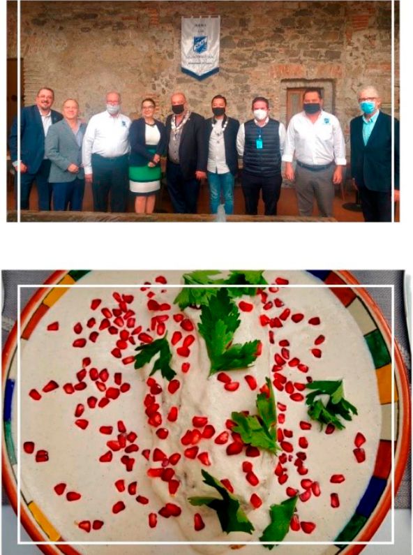 Skål International Puebla 559 September meeting. Traditional meal, Chile en Nogada at Casa Reyna boutique hotel. Skål International Puebla 559 September meeting. Traditional meal, Chile en Nogada at Casa Reyna boutique hotel.